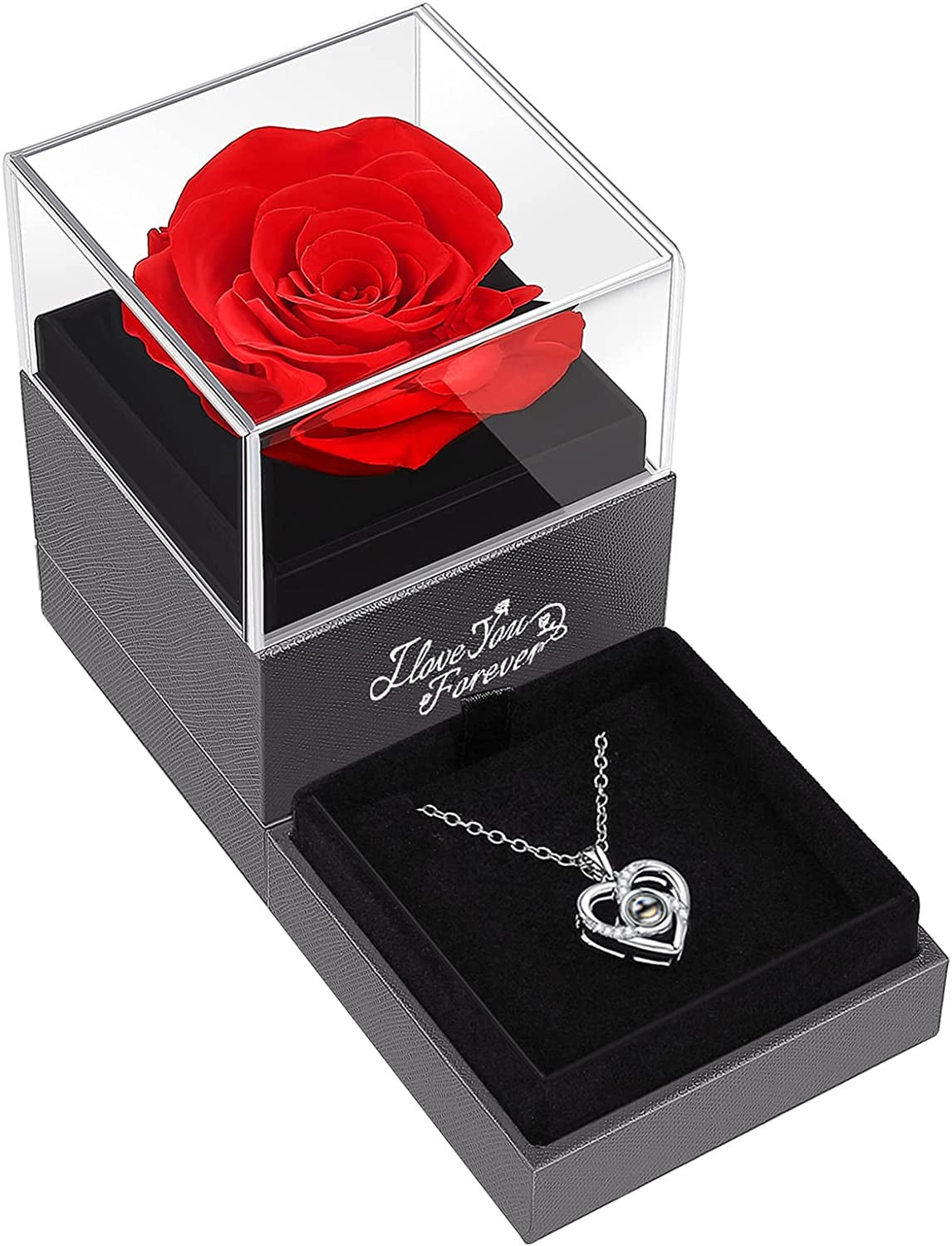 Love Creations: Rose box with Heart Necklace