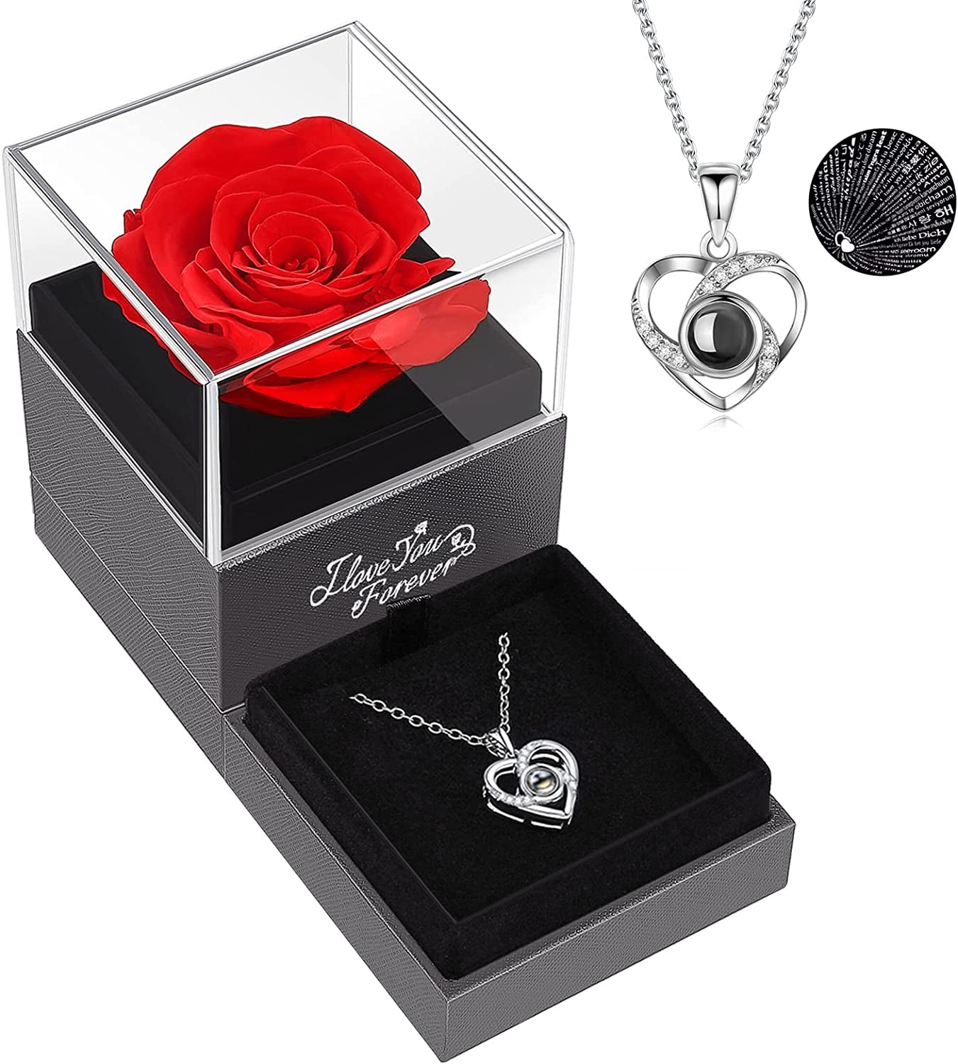 Love Creations: Rose box with Heart Necklace